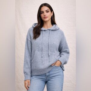 Zara Soft Gray Cowl Neck Sweater